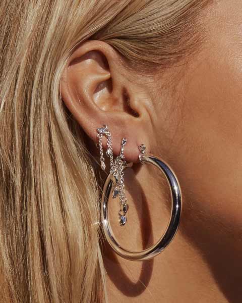 Amalfi Hoops in Silver