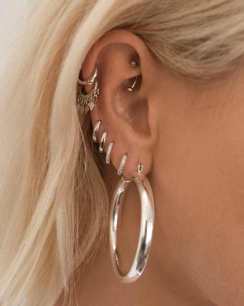 Amalfi Hoops in Silver