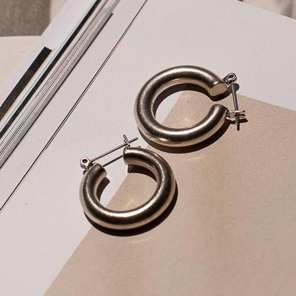 Baby Amalfi Tube Hoops in Gold