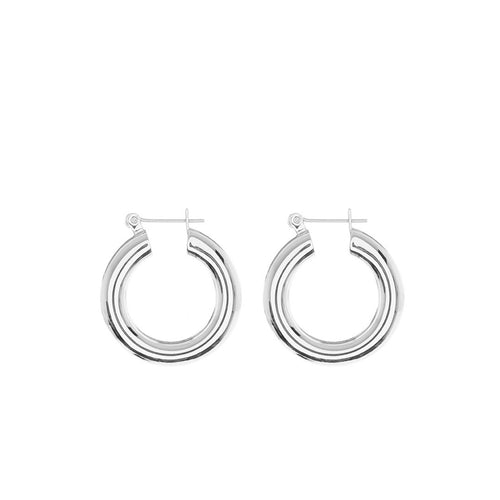 Baby Amalfi Tube Hoops in Silver