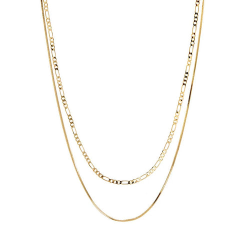 Gold Cecilia Chain Necklace Set