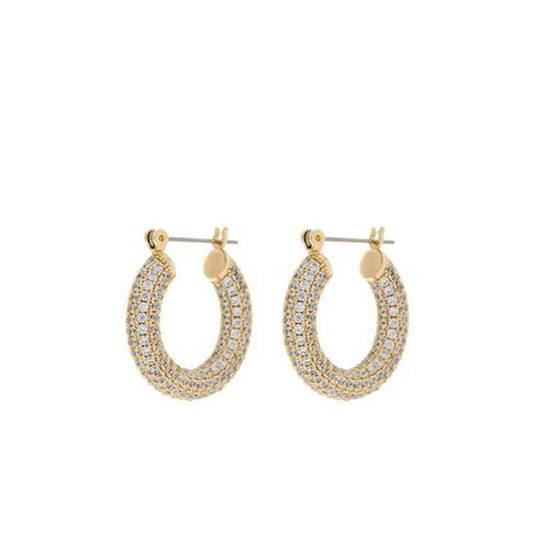 Gold Pave Baby Amalfi Hoops