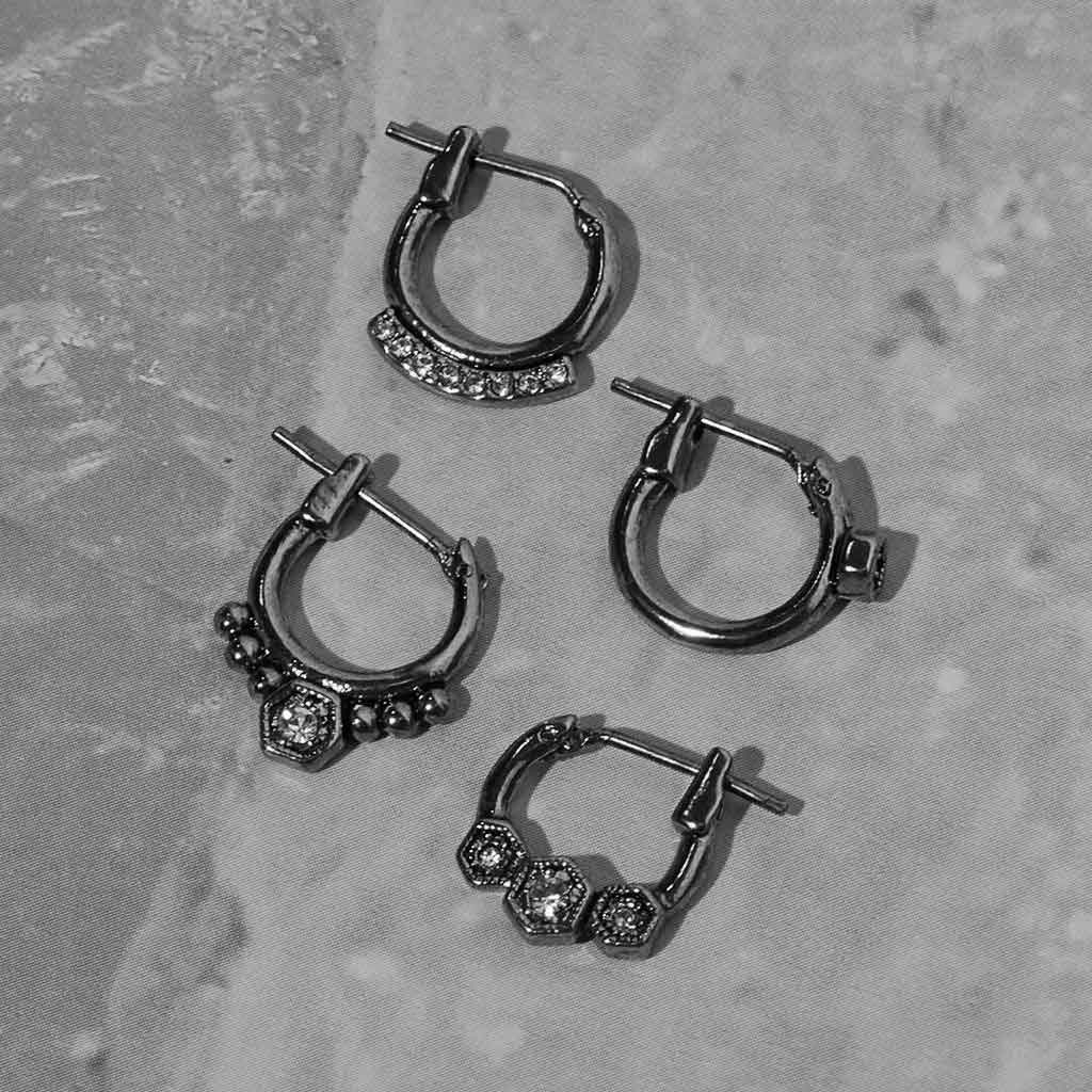 Full Bloom Hoop Earring Set in Silver