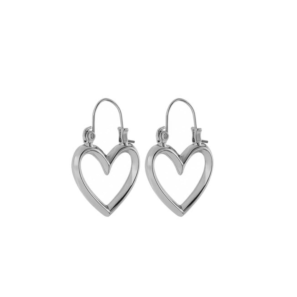 Mini Heartbreaker Hoops in Silver