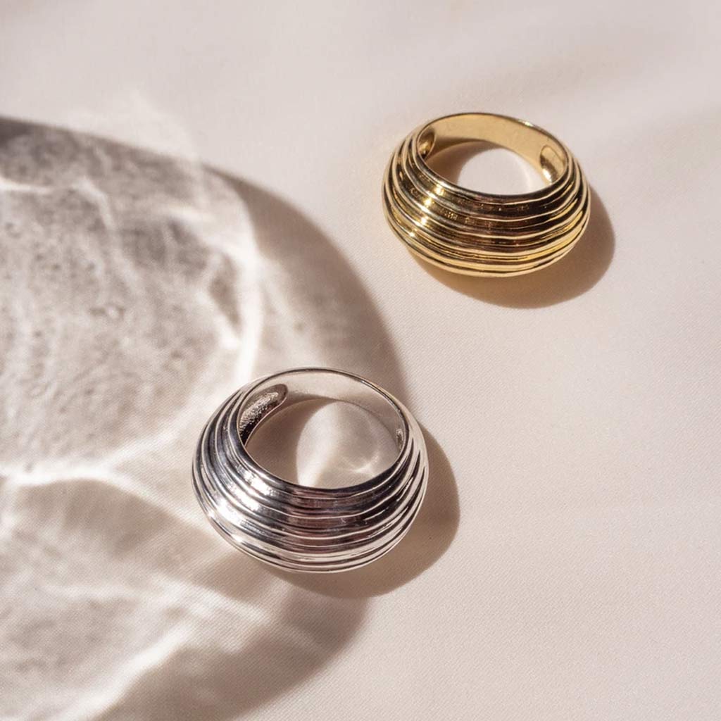 The Wave Dome Ring in Gold