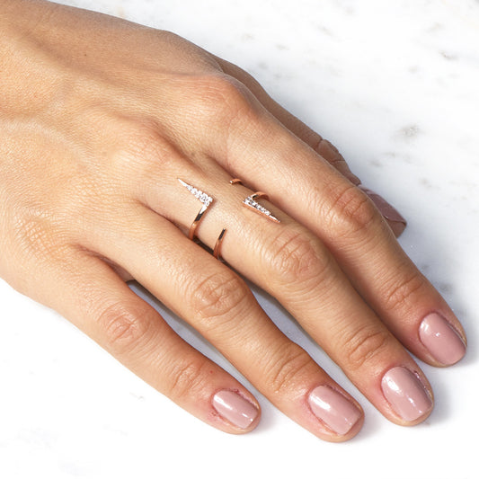 Double Pavé Spike Ring