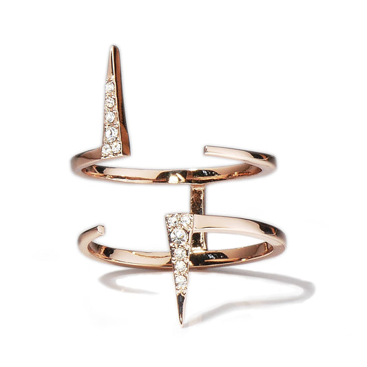 Double Pavé Spike Ring