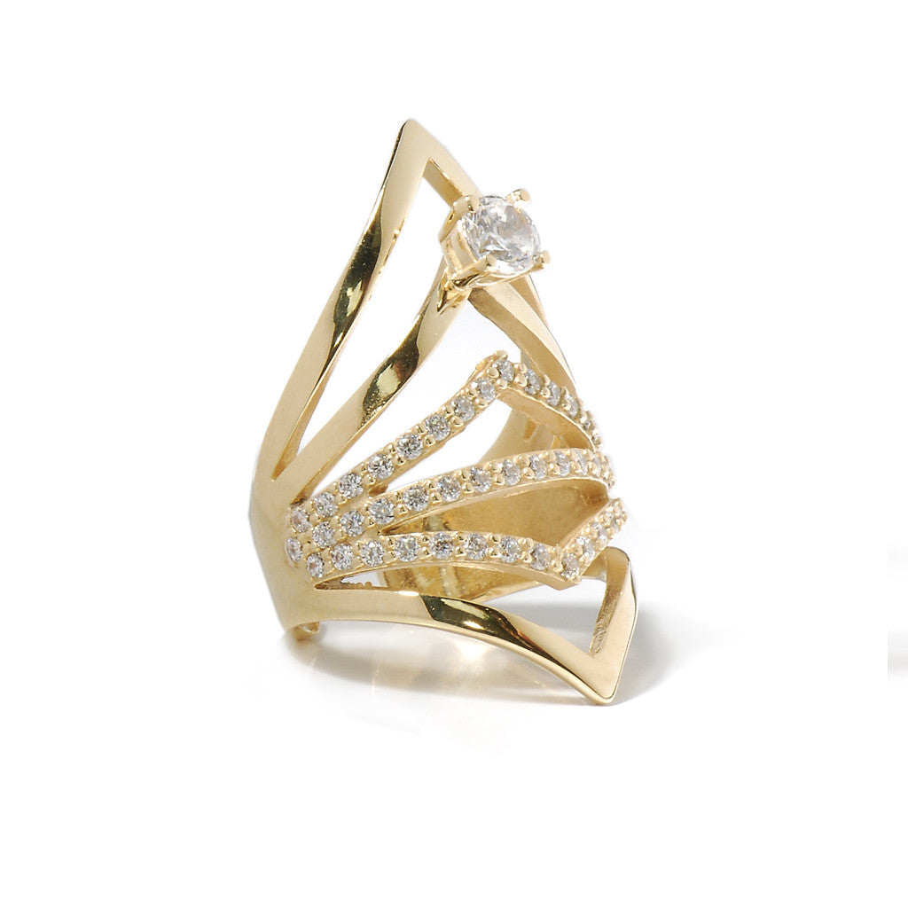 Capsule-23K Ring With Stones