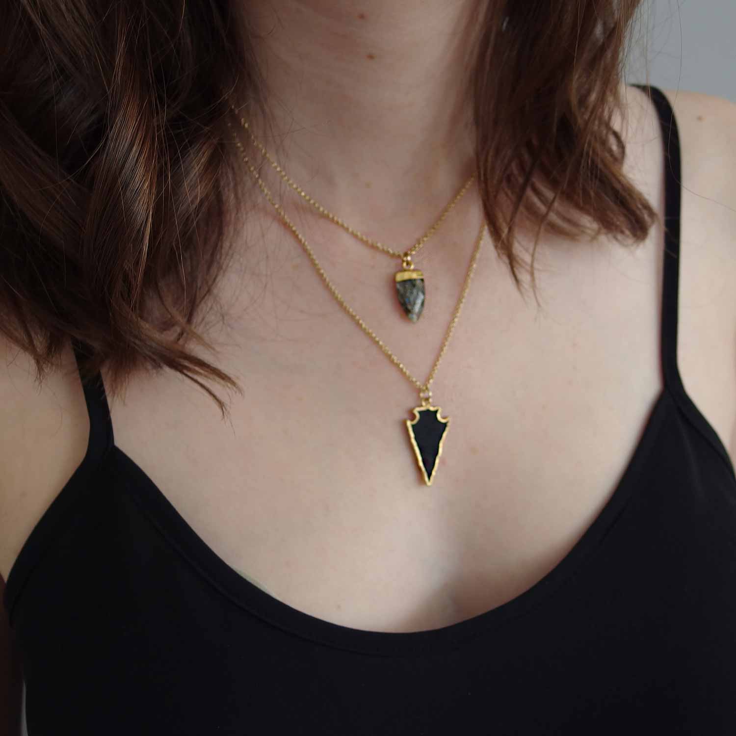Labradorite Arrowhead Pendant