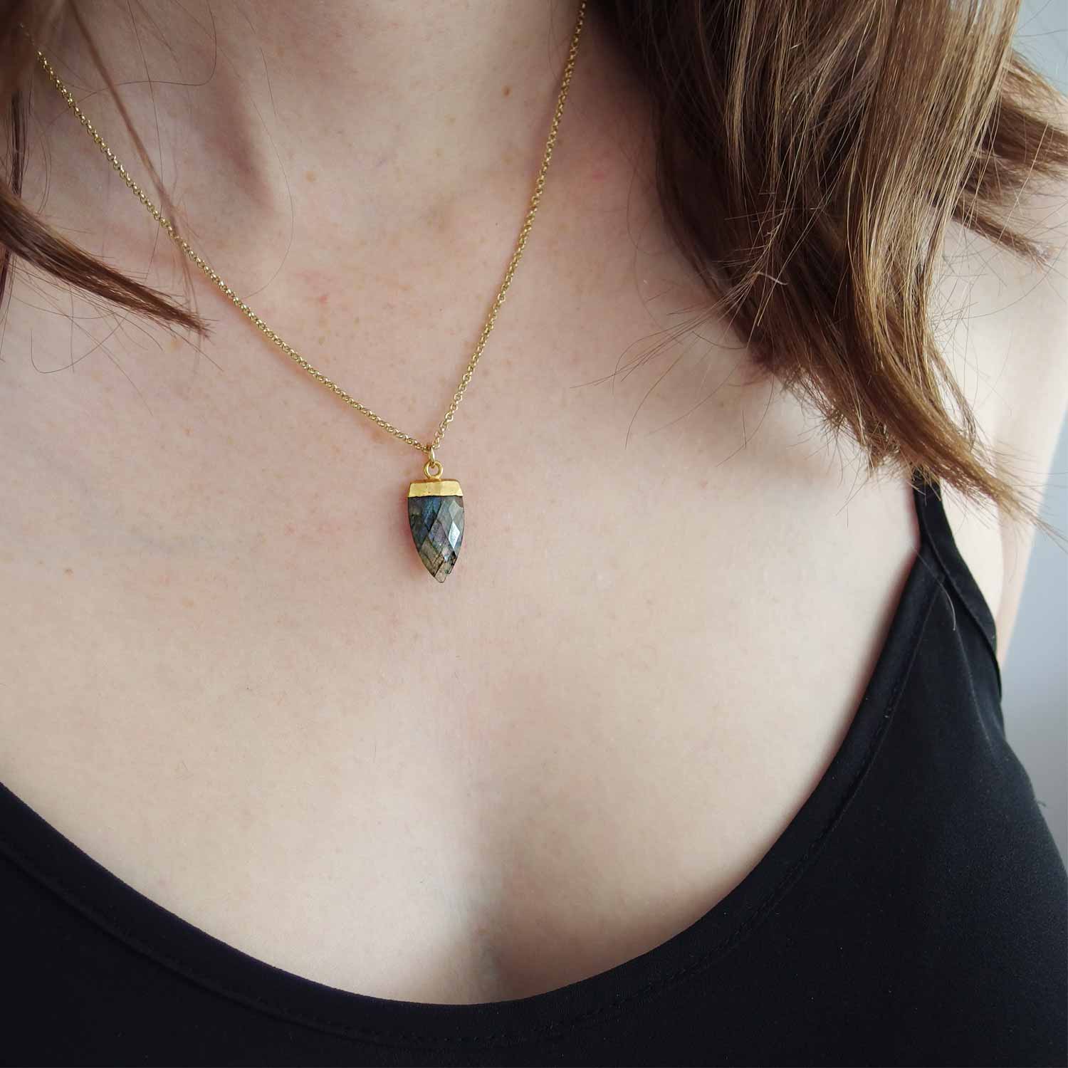 Labradorite Arrowhead Pendant