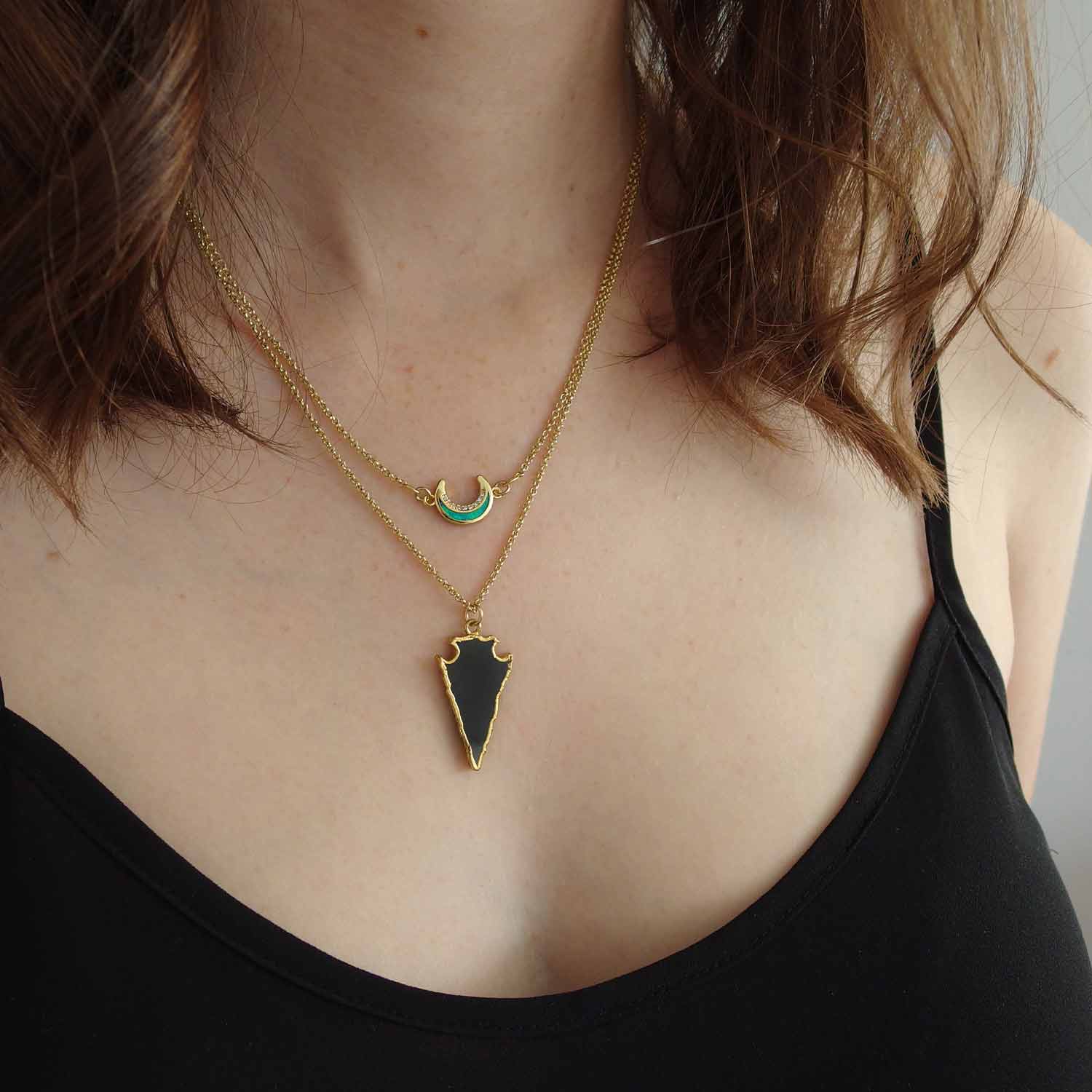 Opal Crescent Necklace