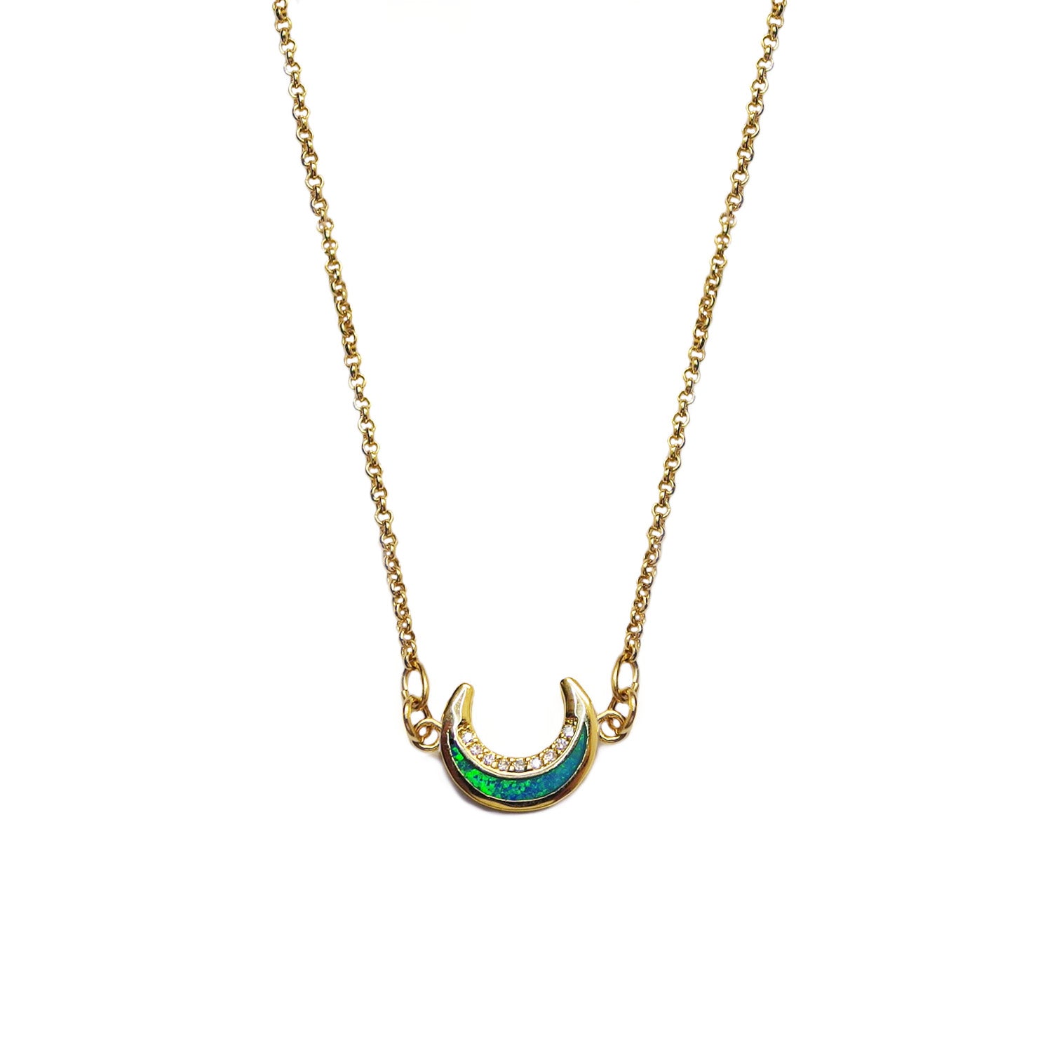 Opal Crescent Necklace