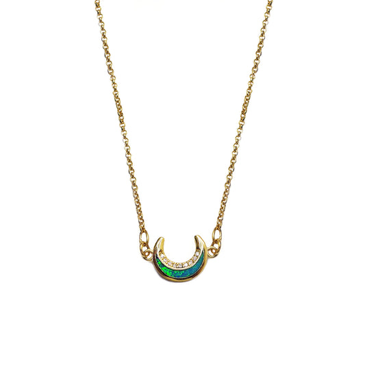 Opal Crescent Necklace