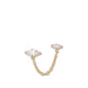 Droplet Double Stud Earring with Chain