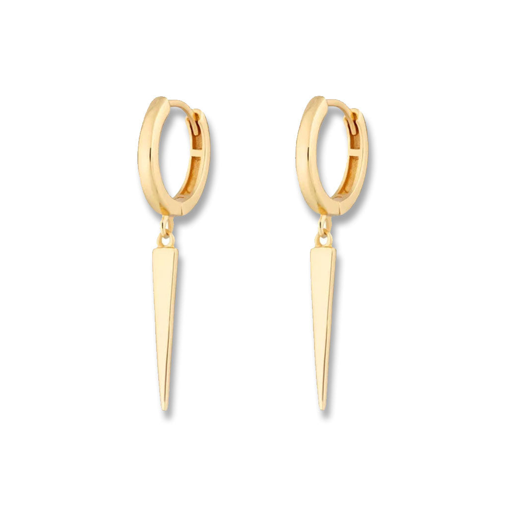 Gold Spike Hoop Earrings