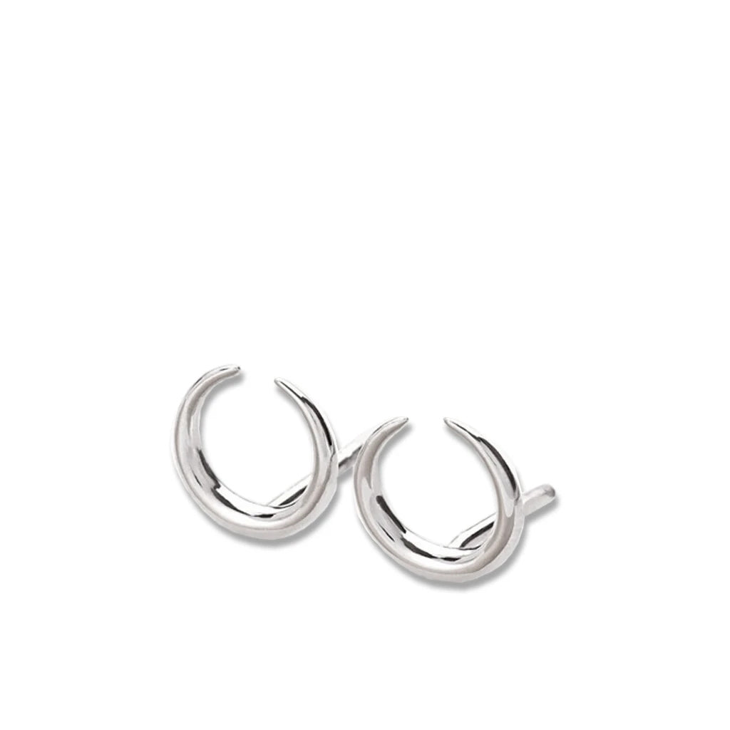 Silver Horn Stud Earrings