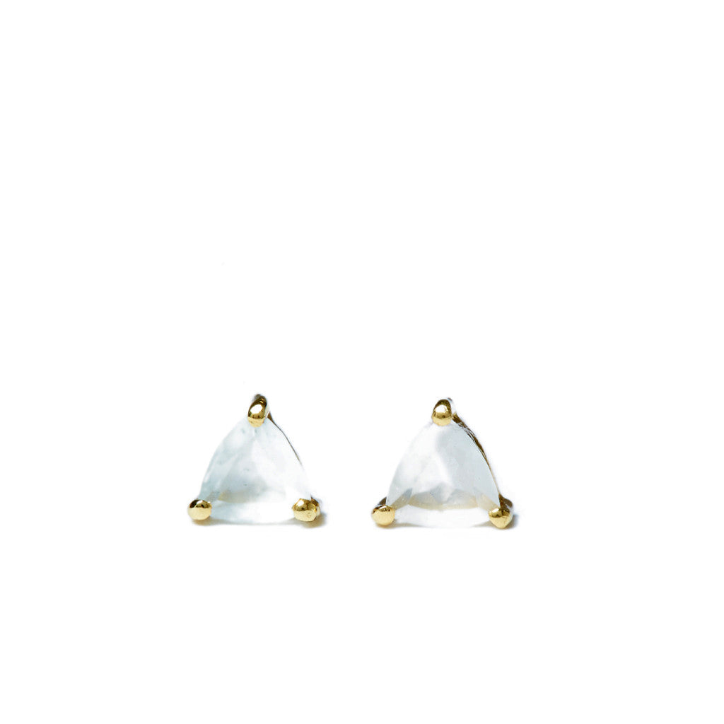 Ocean Droplet Studs in Gold and Aquamarine
