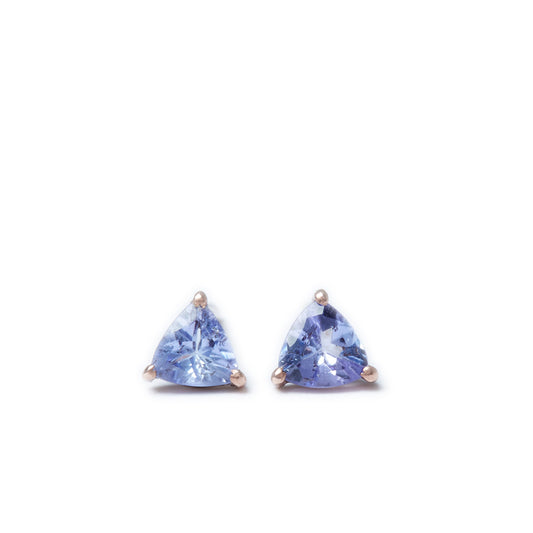 Ocean Droplet Studs in Rose Gold and Tanzanite