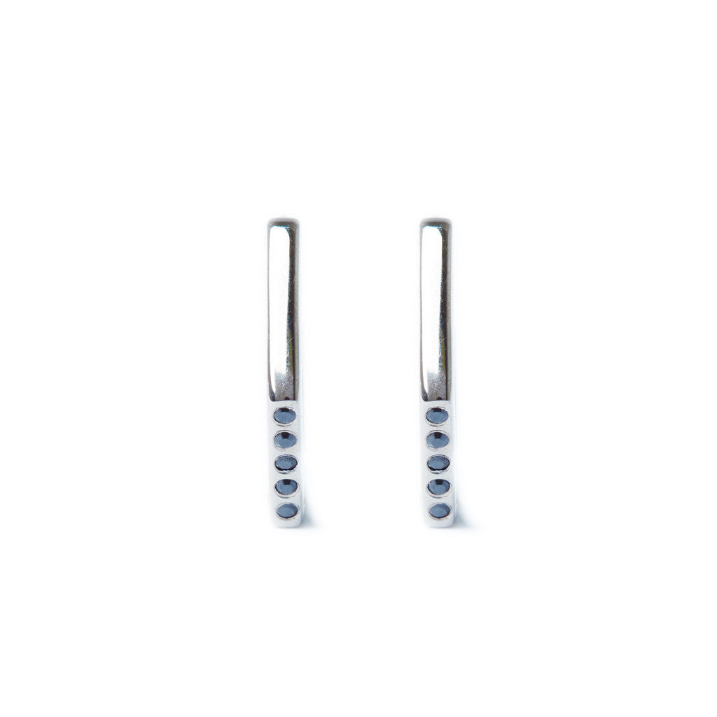 Crystallized Hexagon Hoops in Black Rhodium