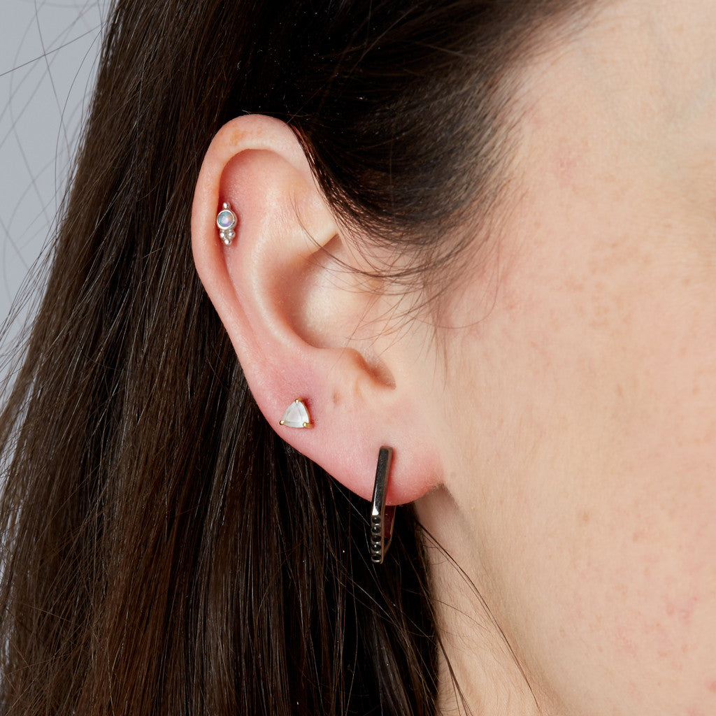 Crystallized Hexagon Hoops in Black Rhodium