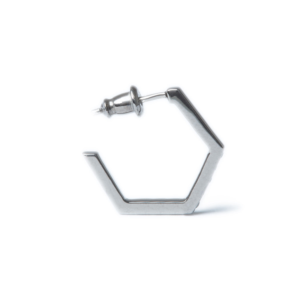 Crystallized Hexagon Hoops in Black Rhodium