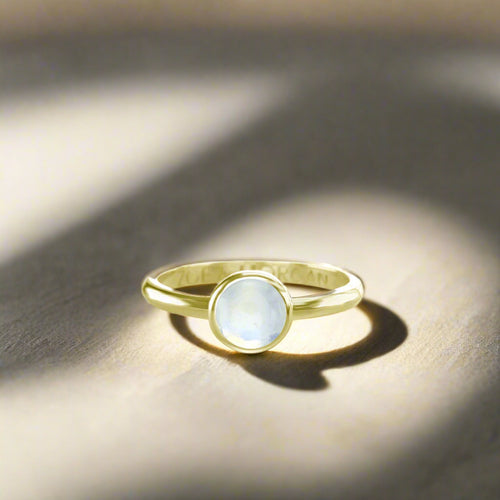 6mm Moonstone Cabochon Ring